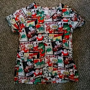 Holiday Scrub Top